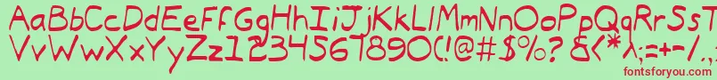 TypeecanoeLight Font – Red Fonts on Green Background