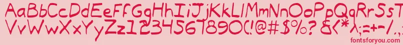 TypeecanoeLight Font – Red Fonts on Pink Background