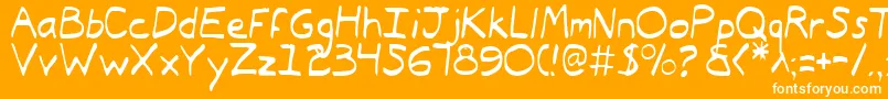 TypeecanoeLight-Schriftart – Weiße Schriften auf orangefarbenem Hintergrund