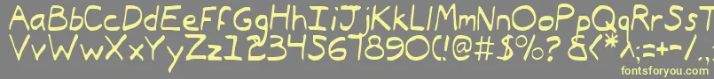 TypeecanoeLight-Schriftart – Gelbe Schriften auf grauem Hintergrund