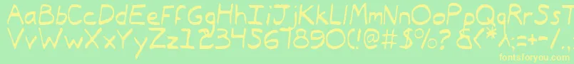 TypeecanoeLight Font – Yellow Fonts on Green Background