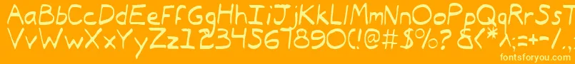 TypeecanoeLight Font – Yellow Fonts on Orange Background