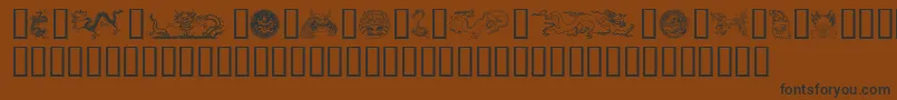 Dragons-Schriftart – Schwarze Schriften auf braunem Hintergrund