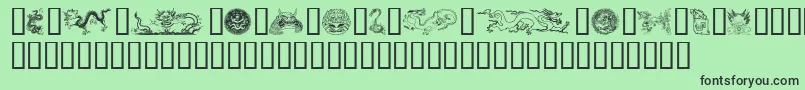 Dragons-fontti – mustat fontit vihreällä taustalla