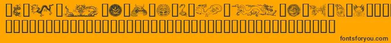 Dragons Font – Black Fonts on Orange Background