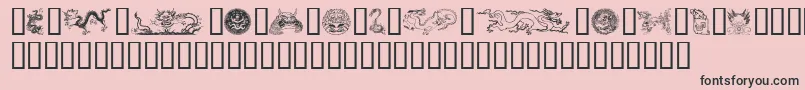 Dragons Font – Black Fonts on Pink Background