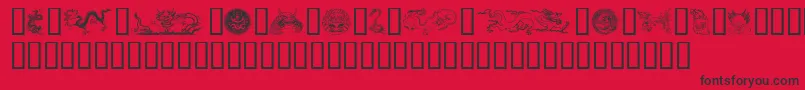 fuente Dragons – Fuentes Negras Sobre Fondo Rojo