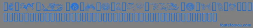 フォントDragons – 灰色の背景に青い文字