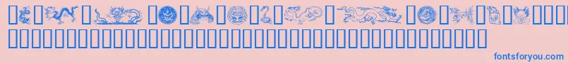 Dragons Font – Blue Fonts on Pink Background