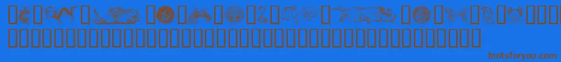 Dragons Font – Brown Fonts on Blue Background