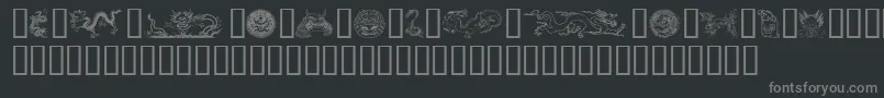 Dragons Font – Gray Fonts on Black Background