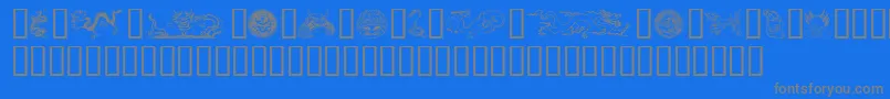 Dragons Font – Gray Fonts on Blue Background