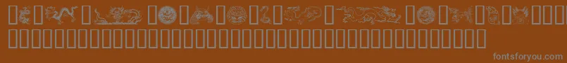 Dragons Font – Gray Fonts on Brown Background