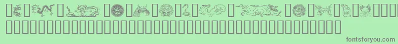 Dragons Font – Gray Fonts on Green Background