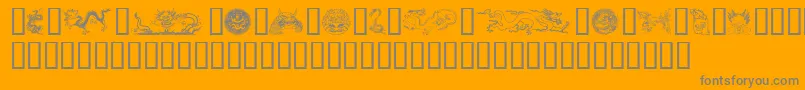 Dragons Font – Gray Fonts on Orange Background