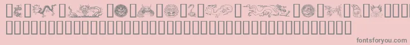Dragons Font – Gray Fonts on Pink Background