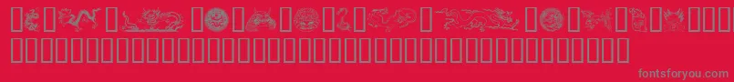 Fonte Dragons – fontes cinzas em um fundo vermelho