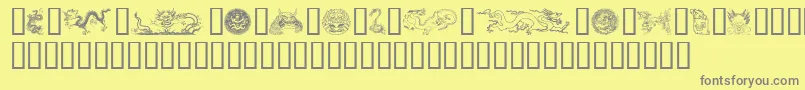Dragons Font – Gray Fonts on Yellow Background
