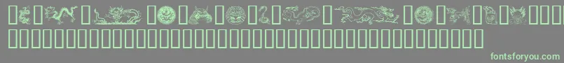 Dragons-Schriftart – Grüne Schriften auf grauem Hintergrund