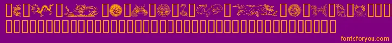 Dragons Font – Orange Fonts on Purple Background