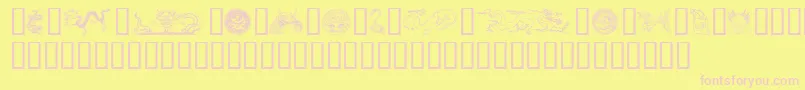Dragons Font – Pink Fonts on Yellow Background