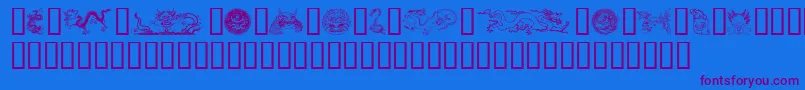 Dragons Font – Purple Fonts on Blue Background