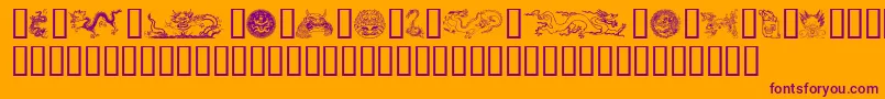 Dragons Font – Purple Fonts on Orange Background