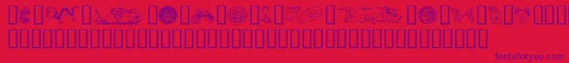 Шрифт Dragons – фиолетовые шрифты на красном фоне