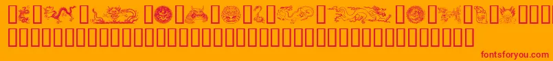 Dragons-fontti – punaiset fontit oranssilla taustalla