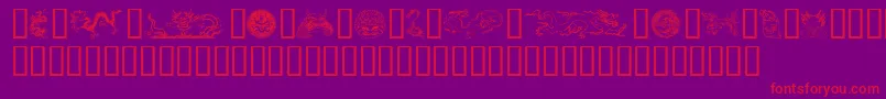 Dragons-Schriftart – Rote Schriften auf violettem Hintergrund