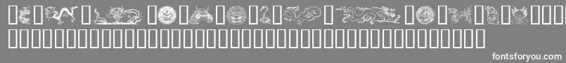 Dragons-fontti – valkoiset fontit harmaalla taustalla