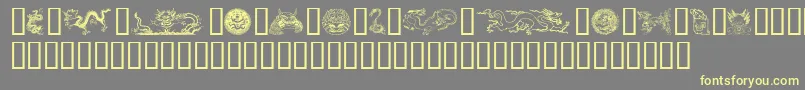 Dragons Font – Yellow Fonts on Gray Background