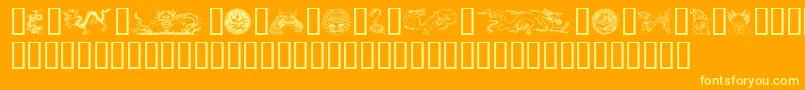 Dragons Font – Yellow Fonts on Orange Background