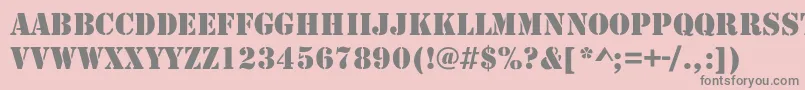 Army Font – Gray Fonts on Pink Background