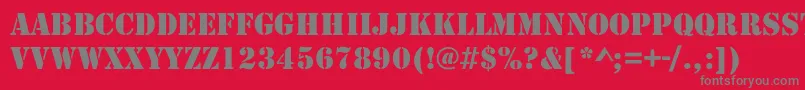 Army Font – Gray Fonts on Red Background