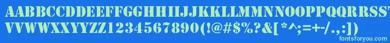 Army Font – Green Fonts on Blue Background