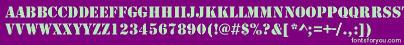 Army Font – Green Fonts on Purple Background