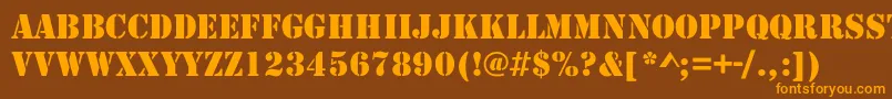 Army Font – Orange Fonts on Brown Background