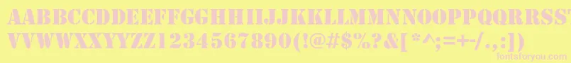 Army Font – Pink Fonts on Yellow Background