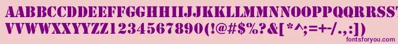 Army Font – Purple Fonts on Pink Background