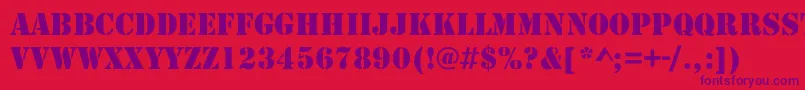 Army Font – Purple Fonts on Red Background