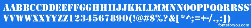 Army Font – White Fonts on Blue Background