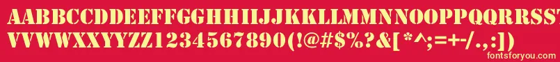 Army Font – Yellow Fonts on Red Background