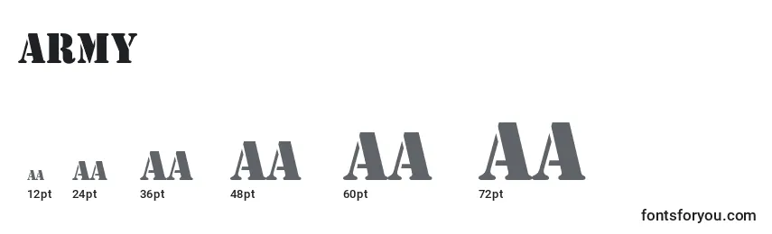 Army Font Sizes