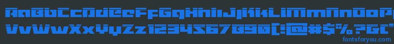 Turbochargelaser Font – Blue Fonts on Black Background