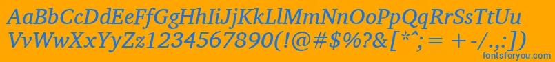 CharisSilItalic Font – Blue Fonts on Orange Background