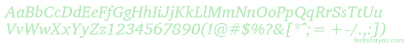 CharisSilItalic-fontti – vihreät fontit valkoisella taustalla