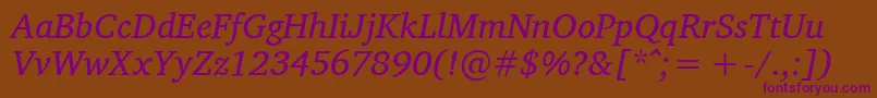 Шрифт CharisSilItalic – фиолетовые шрифты на коричневом фоне