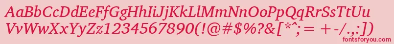 Шрифт CharisSilItalic – красные шрифты на розовом фоне