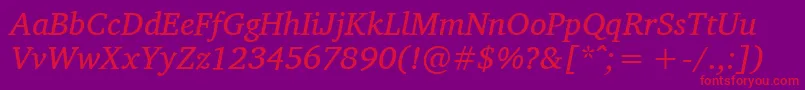 CharisSilItalic Font – Red Fonts on Purple Background